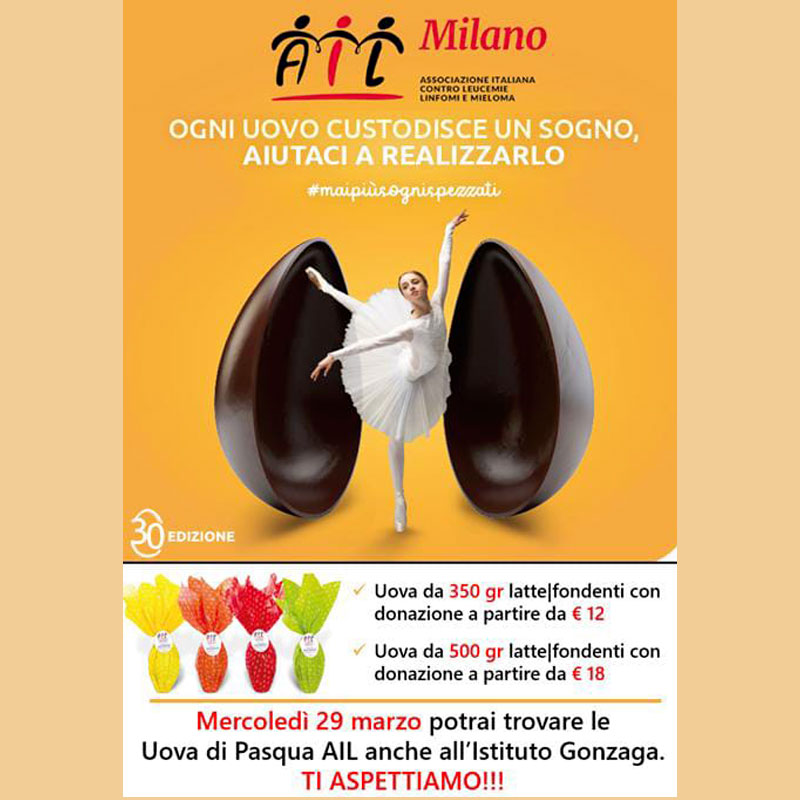 *OGNI UOVO CONTIENE UN SOGNO: vendita Uova di Pasqua AIL 2023 ogni uovo contiene un sogno vendita uova di pasqua ail 2023